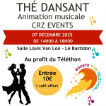 Thé Dansant – dimanche 7 décembre de 14h00 à 18h00 au Bastidon – Au profit de téléthon