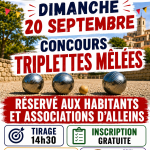Concours triplettes mêlées réservé aux habitants et association d&rsquo;Alleins – 20 septembre 2026
